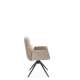 Stol RABEA - mørk beige stoff - svingbar - svart bein