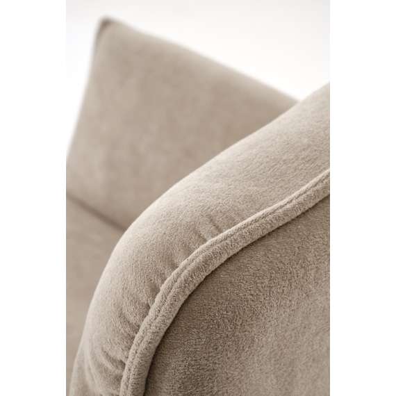 Stol RABEA - mørk beige stoff - svingbar - svart bein