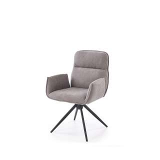 Stol RABEA - grå stoff - svingbar - svart bein