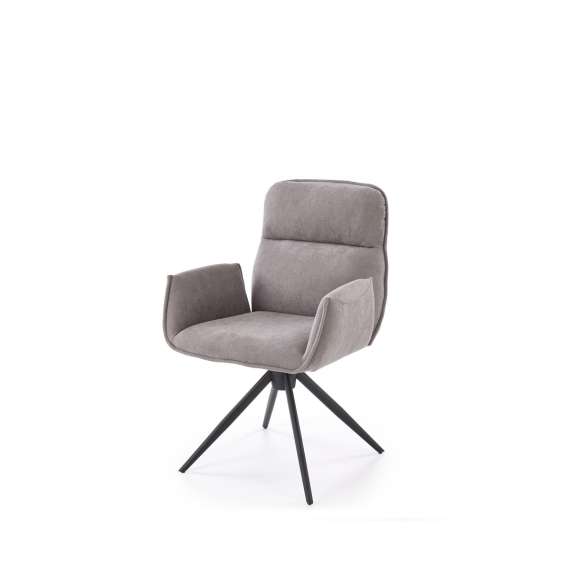 Stol RABEA - grå stoff - svingbar - svart bein