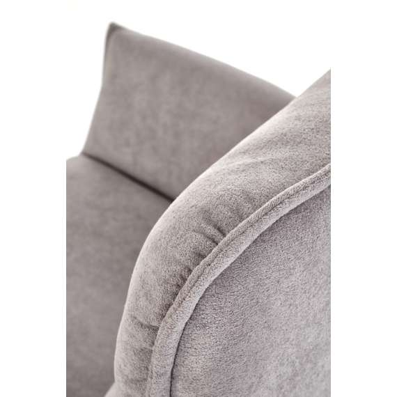 Stol RABEA - grå stoff - svingbar - svart bein