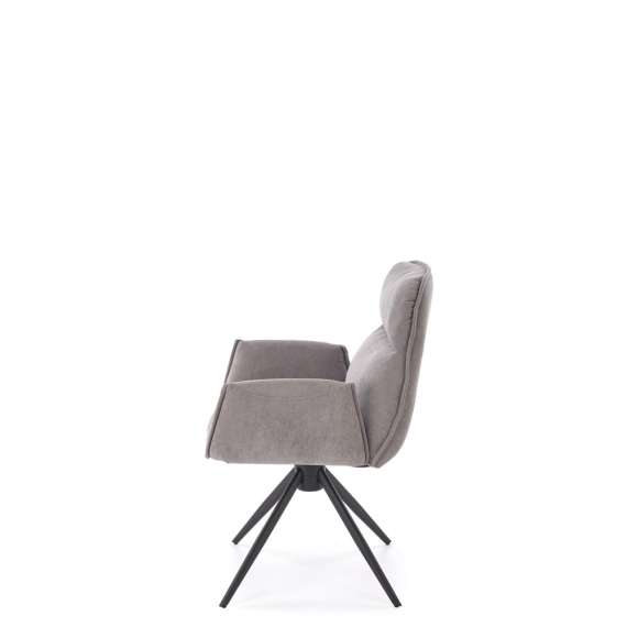 Stol RABEA - grå stoff - svingbar - svart bein