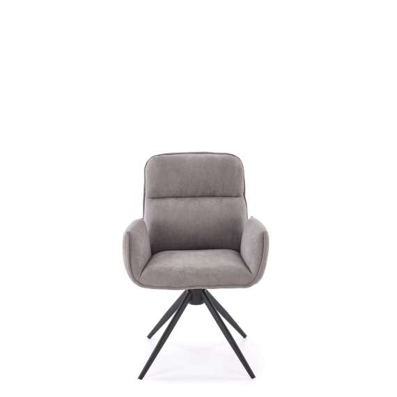 Stol RABEA - grå stoff - svingbar - svart bein