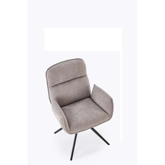 Stol RABEA - grå stoff - svingbar - svart bein
