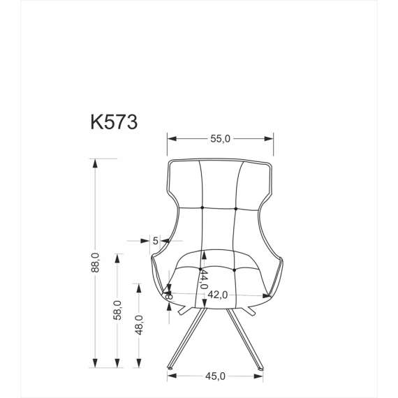 Stol RICKE - beige stoff - svingbar - svart bein