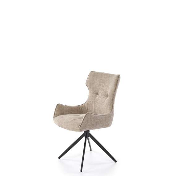 Stol RICKE - beige stoff - svingbar - svart bein