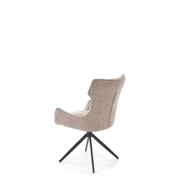 Stol RICKE - beige stoff - svingbar - svart bein