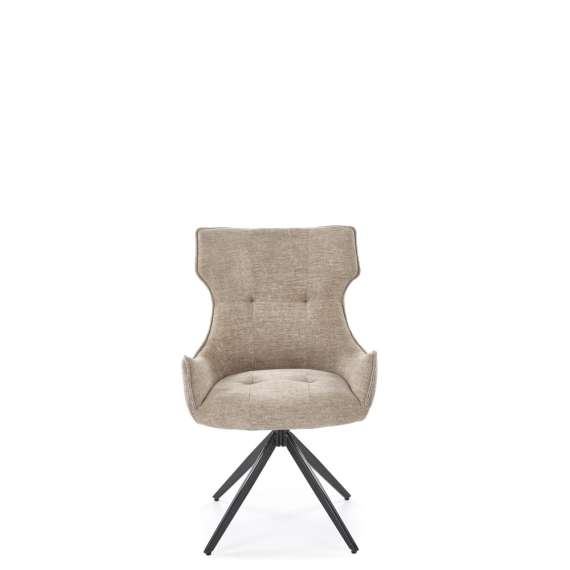 Stol RICKE - beige stoff - svingbar - svart bein