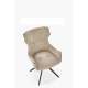 Stol RICKE - beige stoff - svingbar - svart bein