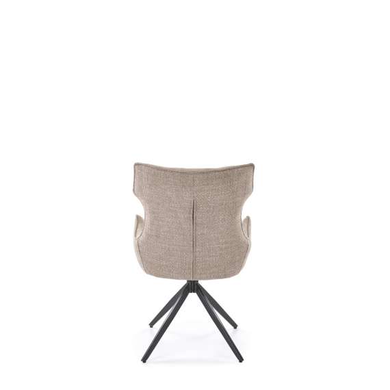 Stol RICKE - beige stoff - svingbar - svart bein