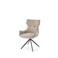 Stol RICKE - beige stoff - svingbar - svart bein