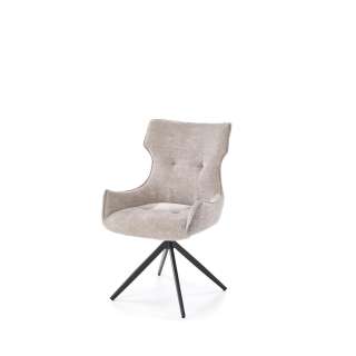 Stol RICKE - grå stoff - svingbar - svart bein