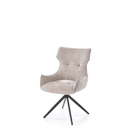 Stol RICKE - grå stoff - svingbar - svart bein