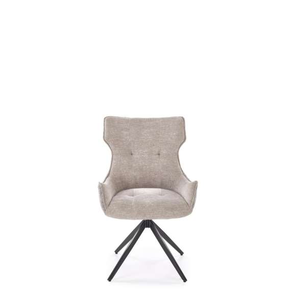 Stol RICKE - grå stoff - svingbar - svart bein