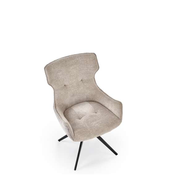 Stol RICKE - grå stoff - svingbar - svart bein