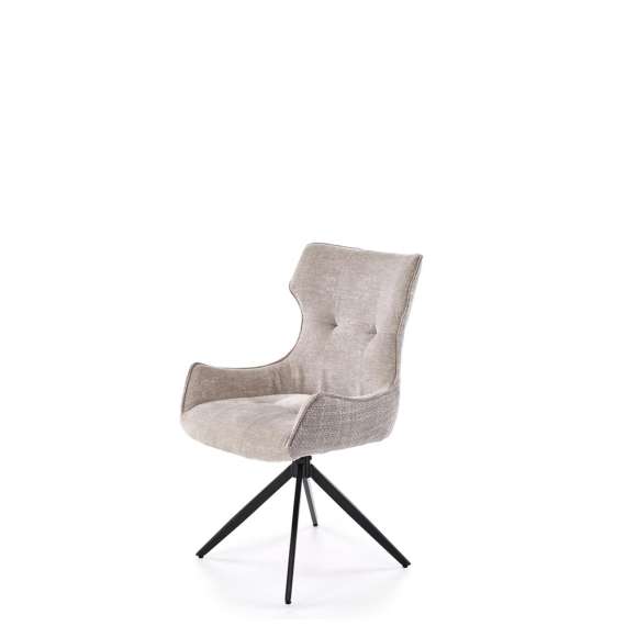 Stol RICKE - grå stoff - svingbar - svart bein