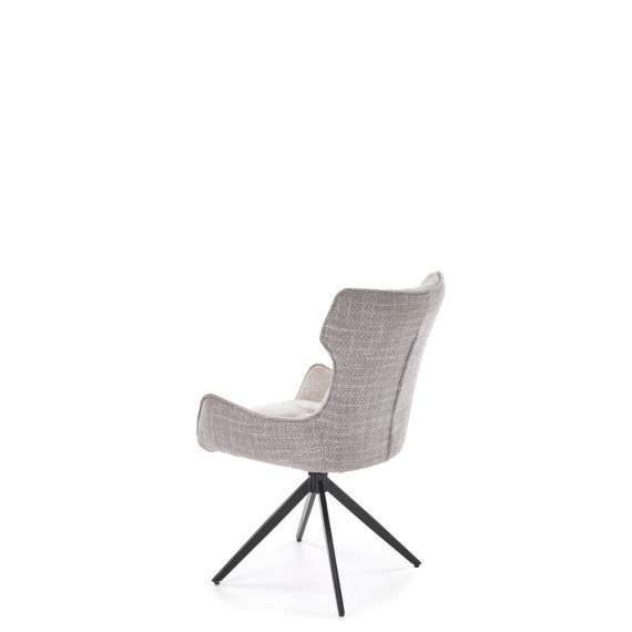 Stol RICKE - grå stoff - svingbar - svart bein