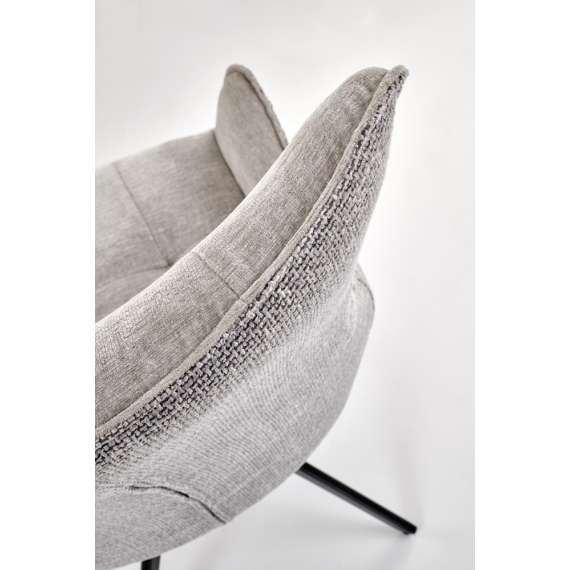 Stol RICKE - grå stoff - svingbar - svart bein