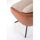 Stol MIRO - beige stoff - brun imitert skinn - svingbar - svart bein