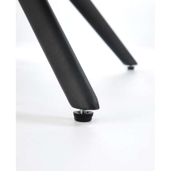 Stol MIRO - lys grå stoff - grå imitert skinn - svingbar - svart bein