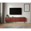 Tv-benk RAFAEL 200x60cm - rød tuson - 4 dører