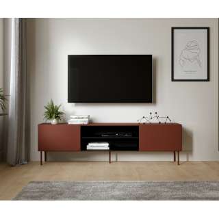 Tv-benk RAFAEL 200x60cm - rød tuson - 2 dører