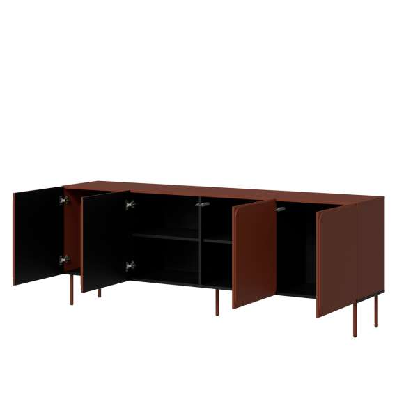 Skjenk RAFAEL 200x75cm - rød tuson - 4 dører