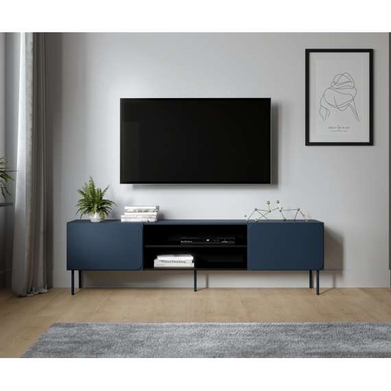 Tv-benk RAFAEL 200x57cm - indigo - 2 dører