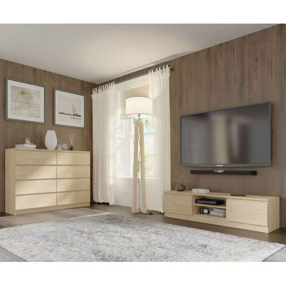 Tv-benk MAIA 150x39 cm - eik cremona - 2 dører