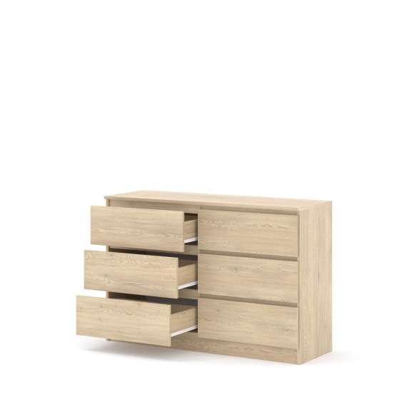 Kommode MAIA 120x80 cm - eik cremona - 6 skuffer