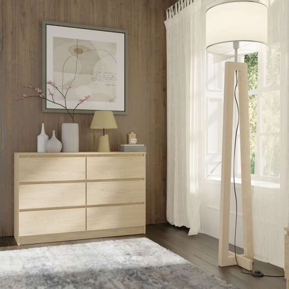 Kommode MAIA 120x80 cm - eik cremona - 6 skuffer