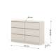 Kommode MAIA 120x80 cm - cashmere - 6 skuffer
