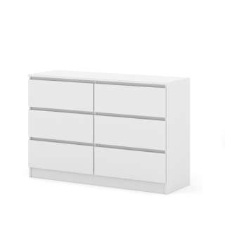 Kommode MAIA 120x80 cm - hvit matt - 6 skuffer