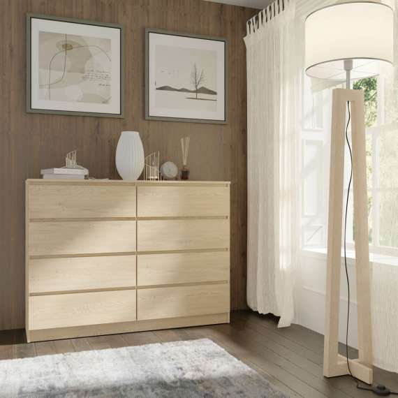 Kommode MAIA 140x104 cm - eik cremona - 8 skuffer