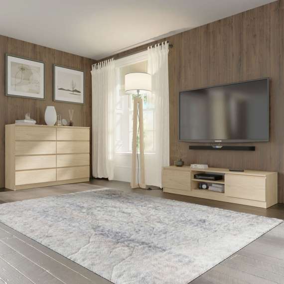 Kommode MAIA 140x104 cm - eik cremona - 8 skuffer