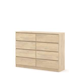 Kommode MAIA 140x80 cm - eik cremona - 8 skuffer