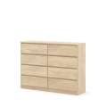 Kommode MAIA 140x104 cm - eik cremona - 8 skuffer