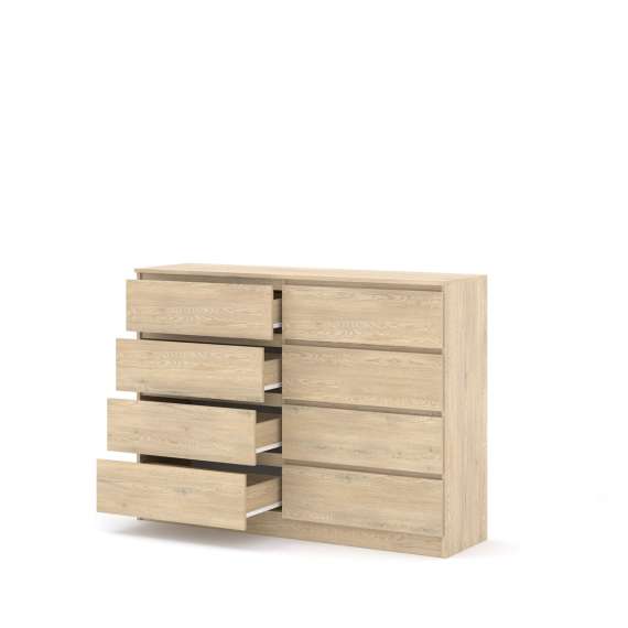 Kommode MAIA 140x104 cm - eik cremona - 8 skuffer