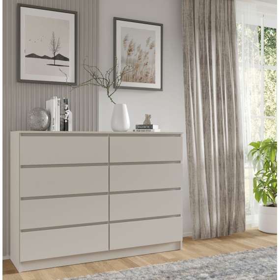 Kommode MAIA 140x104 cm - cashmere - 8 skuffer