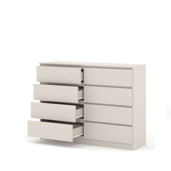 Kommode MAIA 140x104 cm - cashmere - 8 skuffer