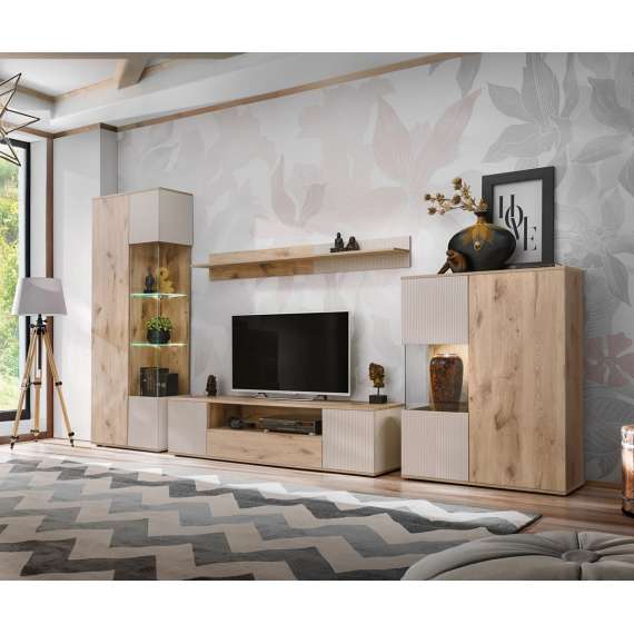 Hylle CATALINA 160x20 cm - eik vicking - cashmere