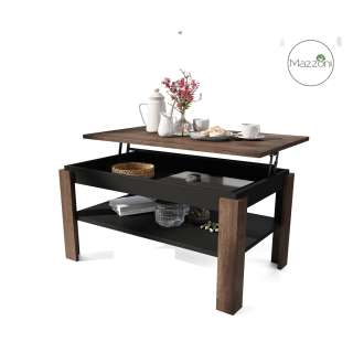 Sofabord ASTI-P - 100x60x55-67 cm - eik brun - svart matt - hev/senk