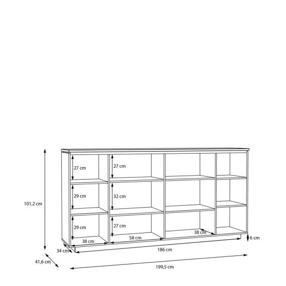 Skjenk LUTTO 200x101 cm - eik artisan - beige sand - 4 dører