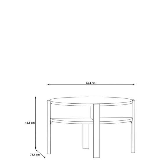 Sofabord TOBAGO Ø74 cm - eik sonoma