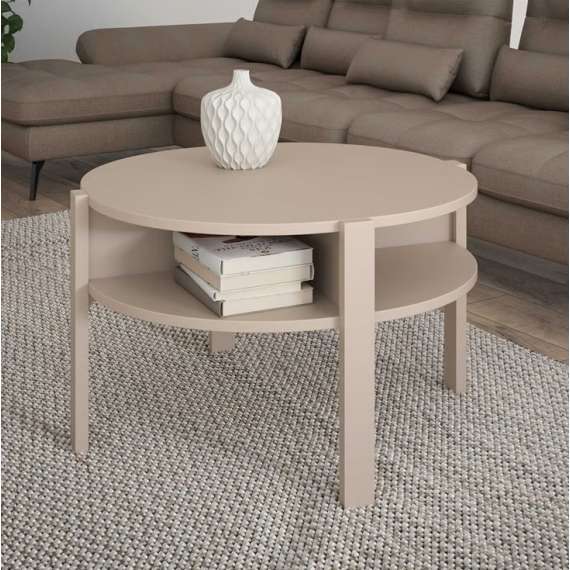 Sofabord TOBAGO Ø74 cm - beige sand