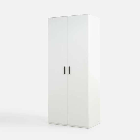 Garderobeskap TRAWEN 89x210 cm - hvit matt - 2 dører