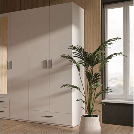 Garderobeskap TRAWEN 89x210 cm - hvit matt - 2 dører - 1 skuff