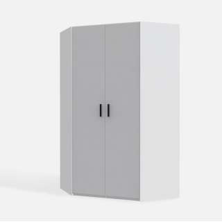 Hjørnegarderobe TRAWEN 117x117x210 cm - hvit matt - 2 dører