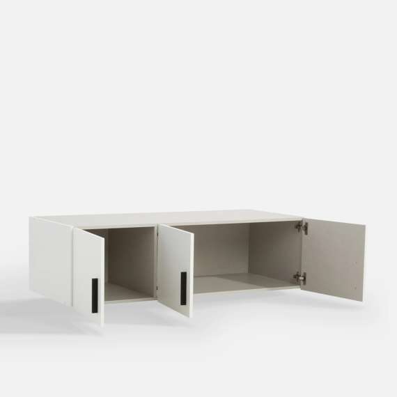 Overskap TRAWEN 133x38 cm - hvit matt - 3 dører