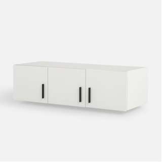 Overskap TRAWEN 133x38 cm - hvit matt - 3 dører